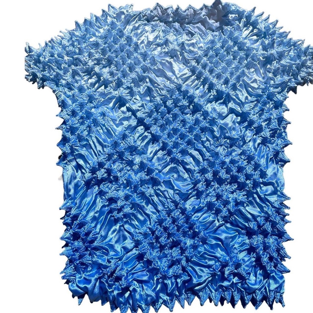 Y2K OMBRE BLUE POPCORN TOP - Picture 4 of 4